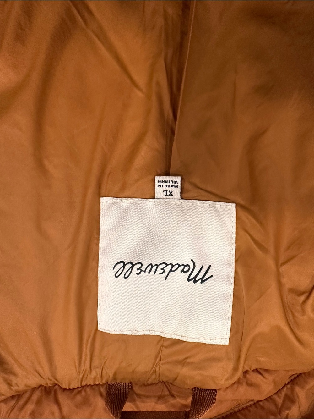Madewell Quilted Puffer Jacket in Rust. Size XL. - Picture 11 of 14